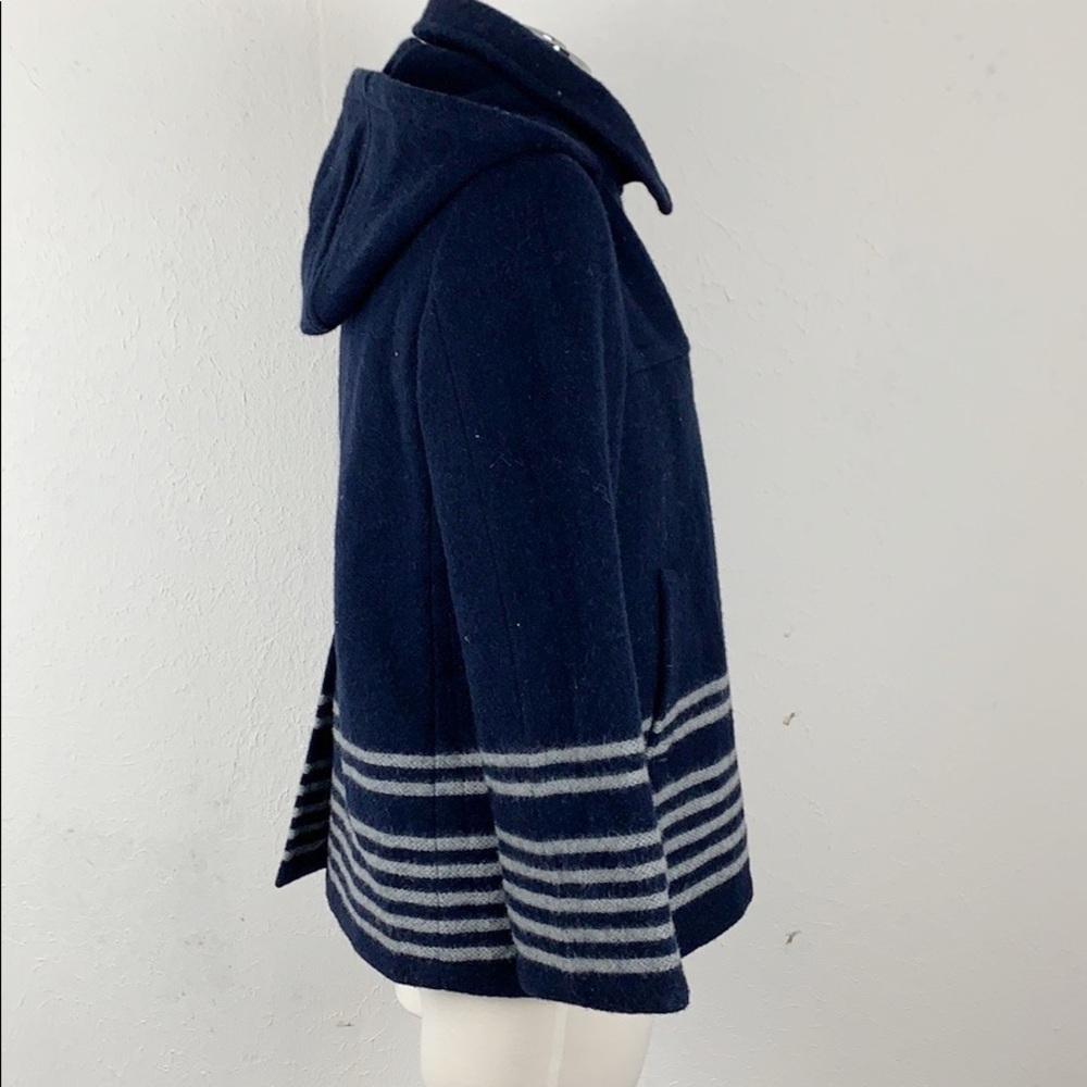 Band of Outsiders Boy. Navy Wool Hooded Parka - Picture 8 of 8